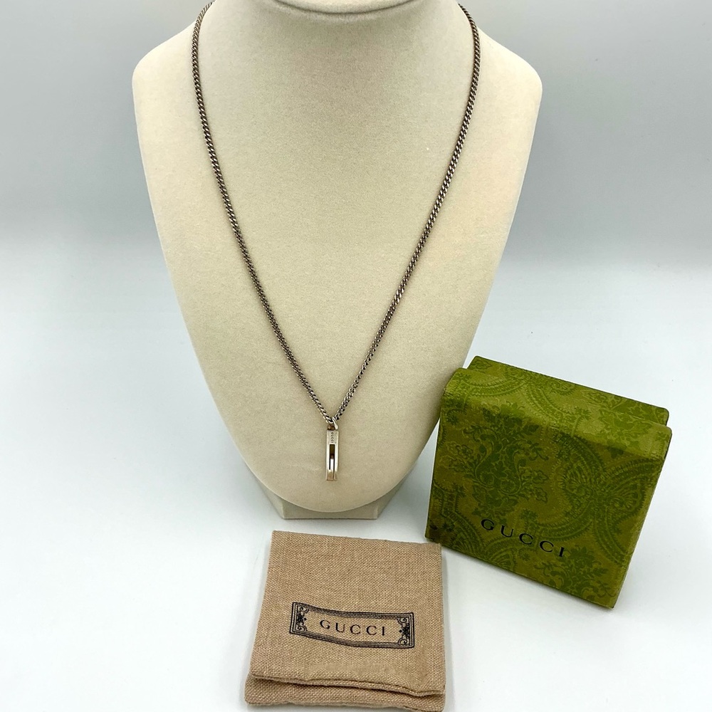 Gucci G Bar Pendant Necklace #682